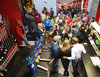 Marcel Hirscher (AUT), Mikaela Shiffrin (USA), Benjamin Raich (AUT) during the Atomic Media Day at Atomic Homebase in Altenmarkt, Austria on 2015/10/05. <br> 
