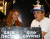 Sara Hector of Sweden (L) and Gino Caviezel of Switzerland (R) during ski manufacturer Head press conference, which was held before opening races of new Audi FIS Alpine skiing World cup season on Rettenbach glacier above Soelden, Austria. Head press conference was held on Thursday, 22nd of October 2015 in Soelden, Austria.
