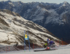 Tina Weirather of Liechtenstein skiing in first run of the women giant slalom race of Audi FIS Alpine skiing World cup in Soelden, Austria. Opening women giant slalom race of Audi FIS Alpine skiing World cup was held on Rettenbach glacier above Soelden, Austrai, on Saturday, 24th of October 2015.
