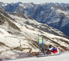 Lara Gut of Switzerland skiing in first run of the women giant slalom race of Audi FIS Alpine skiing World cup in Soelden, Austria. Opening women giant slalom race of Audi FIS Alpine skiing World cup was held on Rettenbach glacier above Soelden, Austrai, on Saturday, 24th of October 2015.
