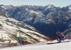 Manuela Moelgg of Italy skiing in first run of the women giant slalom race of Audi FIS Alpine skiing World cup in Soelden, Austria. Opening women giant slalom race of Audi FIS Alpine skiing World cup was held on Rettenbach glacier above Soelden, Austrai, on Saturday, 24th of October 2015.
