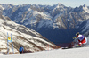 Michelle Gisin of Switzerland skiing in first run of the women giant slalom race of Audi FIS Alpine skiing World cup in Soelden, Austria. Opening women giant slalom race of Audi FIS Alpine skiing World cup was held on Rettenbach glacier above Soelden, Austrai, on Saturday, 24th of October 2015.
