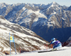 Alexandra Tilley of Great Britain skiing in first run of the women giant slalom race of Audi FIS Alpine skiing World cup in Soelden, Austria. Opening women giant slalom race of Audi FIS Alpine skiing World cup was held on Rettenbach glacier above Soelden, Austrai, on Saturday, 24th of October 2015.
