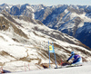 Alexandra Tilley of Great Britain skiing in first run of the women giant slalom race of Audi FIS Alpine skiing World cup in Soelden, Austria. Opening women giant slalom race of Audi FIS Alpine skiing World cup was held on Rettenbach glacier above Soelden, Austrai, on Saturday, 24th of October 2015.
