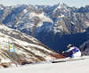 Ylva Staalnacke of Sweden skiing in first run of the women giant slalom race of Audi FIS Alpine skiing World cup in Soelden, Austria. Opening women giant slalom race of Audi FIS Alpine skiing World cup was held on Rettenbach glacier above Soelden, Austrai, on Saturday, 24th of October 2015.
