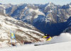 Candace Crawford of Canada skiing in first run of the women giant slalom race of Audi FIS Alpine skiing World cup in Soelden, Austria. Opening women giant slalom race of Audi FIS Alpine skiing World cup was held on Rettenbach glacier above Soelden, Austrai, on Saturday, 24th of October 2015.
