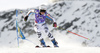 Viktoria Rebensburg of Germany skiing in first run of the women giant slalom race of Audi FIS Alpine skiing World cup in Soelden, Austria. Opening women giant slalom race of Audi FIS Alpine skiing World cup was held on Rettenbach glacier above Soelden, Austrai, on Saturday, 24th of October 2015.
