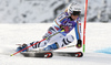 Viktoria Rebensburg of Germany skiing in first run of the women giant slalom race of Audi FIS Alpine skiing World cup in Soelden, Austria. Opening women giant slalom race of Audi FIS Alpine skiing World cup was held on Rettenbach glacier above Soelden, Austrai, on Saturday, 24th of October 2015.
