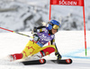 Marie-Pier Prefontaine of Canada skiing in first run of the women giant slalom race of Audi FIS Alpine skiing World cup in Soelden, Austria. Opening women giant slalom race of Audi FIS Alpine skiing World cup was held on Rettenbach glacier above Soelden, Austrai, on Saturday, 24th of October 2015.
