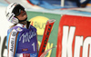 Viktoria Rebensburg of Germany reacts in finish of the second run of the women giant slalom race of Audi FIS Alpine skiing World cup in Soelden, Austria. Opening women giant slalom race of Audi FIS Alpine skiing World cup was held on Rettenbach glacier above Soelden, Austrai, on Saturday, 24th of October 2015.
