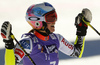 Third placed Tina Weirather of Liechtenstein reacts in finish of the second run of the women giant slalom race of Audi FIS Alpine skiing World cup in Soelden, Austria. Opening women giant slalom race of Audi FIS Alpine skiing World cup was held on Rettenbach glacier above Soelden, Austrai, on Saturday, 24th of October 2015.
