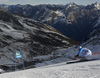 Fritz Dopfer of Germany skiing in first run of the men giant slalom race of Audi FIS Alpine skiing World cup in Soelden, Austria. Opening men giant slalom race of Audi FIS Alpine skiing World cup was held on Rettenbach glacier above Soelden, Austria, on Sunday, 25th of October 2015.
