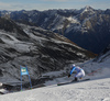 Fritz Dopfer of Germany skiing in first run of the men giant slalom race of Audi FIS Alpine skiing World cup in Soelden, Austria. Opening men giant slalom race of Audi FIS Alpine skiing World cup was held on Rettenbach glacier above Soelden, Austria, on Sunday, 25th of October 2015.
