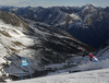 Ted Ligety of USA skiing in first run of the men giant slalom race of Audi FIS Alpine skiing World cup in Soelden, Austria. Opening men giant slalom race of Audi FIS Alpine skiing World cup was held on Rettenbach glacier above Soelden, Austria, on Sunday, 25th of October 2015.
