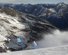 Ted Ligety of USA skiing in first run of the men giant slalom race of Audi FIS Alpine skiing World cup in Soelden, Austria. Opening men giant slalom race of Audi FIS Alpine skiing World cup was held on Rettenbach glacier above Soelden, Austria, on Sunday, 25th of October 2015.
