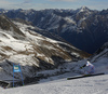 Thomas Fanara of France skiing in first run of the men giant slalom race of Audi FIS Alpine skiing World cup in Soelden, Austria. Opening men giant slalom race of Audi FIS Alpine skiing World cup was held on Rettenbach glacier above Soelden, Austria, on Sunday, 25th of October 2015.
