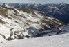 Florian Eisath of Italy skiing in first run of the men giant slalom race of Audi FIS Alpine skiing World cup in Soelden, Austria. Opening men giant slalom race of Audi FIS Alpine skiing World cup was held on Rettenbach glacier above Soelden, Austria, on Sunday, 25th of October 2015.
