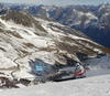 Henrik Kristoffersen of Norway skiing in first run of the men giant slalom race of Audi FIS Alpine skiing World cup in Soelden, Austria. Opening men giant slalom race of Audi FIS Alpine skiing World cup was held on Rettenbach glacier above Soelden, Austria, on Sunday, 25th of October 2015.
