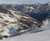 Aksel Lund Svindal of Norway skiing in first run of the men giant slalom race of Audi FIS Alpine skiing World cup in Soelden, Austria. Opening men giant slalom race of Audi FIS Alpine skiing World cup was held on Rettenbach glacier above Soelden, Austria, on Sunday, 25th of October 2015.
