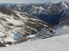 Giovanni Borsotti of Italy skiing in first run of the men giant slalom race of Audi FIS Alpine skiing World cup in Soelden, Austria. Opening men giant slalom race of Audi FIS Alpine skiing World cup was held on Rettenbach glacier above Soelden, Austria, on Sunday, 25th of October 2015.
