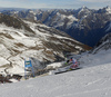 Christoph Noesig of Austria skiing in first run of the men giant slalom race of Audi FIS Alpine skiing World cup in Soelden, Austria. Opening men giant slalom race of Audi FIS Alpine skiing World cup was held on Rettenbach glacier above Soelden, Austria, on Sunday, 25th of October 2015.
