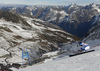 Andre Myhrer of Sweden skiing in first run of the men giant slalom race of Audi FIS Alpine skiing World cup in Soelden, Austria. Opening men giant slalom race of Audi FIS Alpine skiing World cup was held on Rettenbach glacier above Soelden, Austria, on Sunday, 25th of October 2015.
