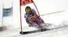 Marcel Hirscher of Austria skiing in first run of the men giant slalom race of Audi FIS Alpine skiing World cup in Soelden, Austria. Opening men giant slalom race of Audi FIS Alpine skiing World cup was held on Rettenbach glacier above Soelden, Austria, on Sunday, 25th of October 2015.
