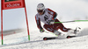 Henrik Kristoffersen of Norway skiing in first run of the men giant slalom race of Audi FIS Alpine skiing World cup in Soelden, Austria. Opening men giant slalom race of Audi FIS Alpine skiing World cup was held on Rettenbach glacier above Soelden, Austria, on Sunday, 25th of October 2015.
