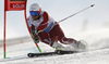 Kjetil Jansrud of Norway skiing in first run of the men giant slalom race of Audi FIS Alpine skiing World cup in Soelden, Austria. Opening men giant slalom race of Audi FIS Alpine skiing World cup was held on Rettenbach glacier above Soelden, Austria, on Sunday, 25th of October 2015.
