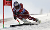 Aksel Lund Svindal of Norway skiing in first run of the men giant slalom race of Audi FIS Alpine skiing World cup in Soelden, Austria. Opening men giant slalom race of Audi FIS Alpine skiing World cup was held on Rettenbach glacier above Soelden, Austria, on Sunday, 25th of October 2015.
