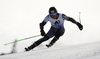 Samu Torsti of Finland skiing in first run of the men giant slalom race of Audi FIS Alpine skiing World cup in Soelden, Austria. Opening men giant slalom race of Audi FIS Alpine skiing World cup was held on Rettenbach glacier above Soelden, Austria, on Sunday, 25th of October 2015.
