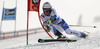 Elia Zurbriggen of Switzerland skiing in first run of the men giant slalom race of Audi FIS Alpine skiing World cup in Soelden, Austria. Opening men giant slalom race of Audi FIS Alpine skiing World cup was held on Rettenbach glacier above Soelden, Austria, on Sunday, 25th of October 2015.
