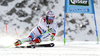 Thomas Tumler of Switzerland skiing in first run of the men giant slalom race of Audi FIS Alpine skiing World cup in Soelden, Austria. Opening men giant slalom race of Audi FIS Alpine skiing World cup was held on Rettenbach glacier above Soelden, Austria, on Sunday, 25th of October 2015.
