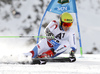 Amaury Genoud of Switzerland skiing in first run of the men giant slalom race of Audi FIS Alpine skiing World cup in Soelden, Austria. Opening men giant slalom race of Audi FIS Alpine skiing World cup was held on Rettenbach glacier above Soelden, Austria, on Sunday, 25th of October 2015.
