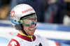 Elia Zurbriggen of Switzerland reacts in finish of the second run of the men giant slalom race of Audi FIS Alpine skiing World cup in Soelden, Austria. Opening men giant slalom race of Audi FIS Alpine skiing World cup was held on Rettenbach glacier above Soelden, Austria, on Sunday, 25th of October 2015.
