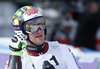 Justin Murisier of Switzerland reacts in finish of the second run of the men giant slalom race of Audi FIS Alpine skiing World cup in Soelden, Austria. Opening men giant slalom race of Audi FIS Alpine skiing World cup was held on Rettenbach glacier above Soelden, Austria, on Sunday, 25th of October 2015.
