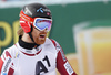 Leif Kristian Haugen of Norway reacts in finish of the second run of the men giant slalom race of Audi FIS Alpine skiing World cup in Soelden, Austria. Opening men giant slalom race of Audi FIS Alpine skiing World cup was held on Rettenbach glacier above Soelden, Austria, on Sunday, 25th of October 2015.
