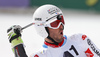 Second placed Thomas Fanara of France reacts in finish of the second run of the men giant slalom race of Audi FIS Alpine skiing World cup in Soelden, Austria. Opening men giant slalom race of Audi FIS Alpine skiing World cup was held on Rettenbach glacier above Soelden, Austria, on Sunday, 25th of October 2015.
