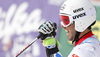 Second placed Thomas Fanara of France reacts in finish of the second run of the men giant slalom race of Audi FIS Alpine skiing World cup in Soelden, Austria. Opening men giant slalom race of Audi FIS Alpine skiing World cup was held on Rettenbach glacier above Soelden, Austria, on Sunday, 25th of October 2015.
