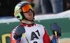 Winner Ted Ligety of USA reacts in finish of the second run of the men giant slalom race of Audi FIS Alpine skiing World cup in Soelden, Austria. Opening men giant slalom race of Audi FIS Alpine skiing World cup was held on Rettenbach glacier above Soelden, Austria, on Sunday, 25th of October 2015.
