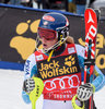 Shiffrin Mikaela of the USA reacts after her 2nd run of ladies Slalom of Aspen FIS Ski Alpine World Cup at the Mountain Course in Aspen, United States on 2015/11/29.
