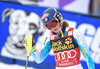Shiffrin Mikaela of the USA reacts after her 2nd run of ladies Slalom of Aspen FIS Ski Alpine World Cup at the Mountain Course in Aspen, United States on 2015/11/29.
