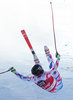 Brice Roger of France crashes during the men Super G of Groeden FIS Ski Alpine World Cup at the Saslong Course in Gardena, Italy on 2015/12/17.
