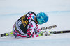 Matthias Mayer of Austria crashes during the award winner ceremony of the men downhill of Groeden FIS Ski Alpine World Cup at the Saslong Course in Gardena, Italy on 2015/12/19.

