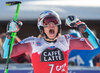 2nd placed Henrik Kristoffersen of Norway reacts in the finish Area during 2nd run of mens Giant Slalom of the Alta Badia FIS Ski Alpine World Cup at the Gran Risa Course in La Villa Stern, Italy on 2015/12/20.
