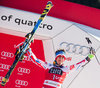 3rd placed Victor Muffat-Jeandet of France Celebrate on Podium during the award ceremony after men Giant Slalom of the Alta Badia FIS Ski Alpine World Cup at the Gran Risa Course in La Villa Stern, Italy on 2015/12/20.
