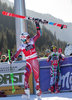 2nd placed Henrik Kristoffersen of Norway Celebrate on Podium during the award ceremony after men Giant Slalom of the Alta Badia FIS Ski Alpine World Cup at the Gran Risa Course in La Villa Stern, Italy on 2015/12/20.
