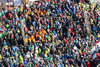 Spectators during 1st run of ladies Giant Slalom of the Lienz FIS Ski Alpine World Cup at the Hochstein in Lienz, Austria on 2015/12/28.
