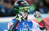 Lara Gut of Switzerland reacts after 2nd run of ladies Giant Slalom of the Lienz FIS Ski Alpine World Cup at the Hochstein in Lienz, Austria on 2015/12/28.
