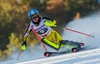 Erin Mielzynski of Canada during 1st run of ladies Slalom of the Lienz FIS Ski Alpine World Cup at the Hochstein in Lienz, Austria on 2015/12/29.
